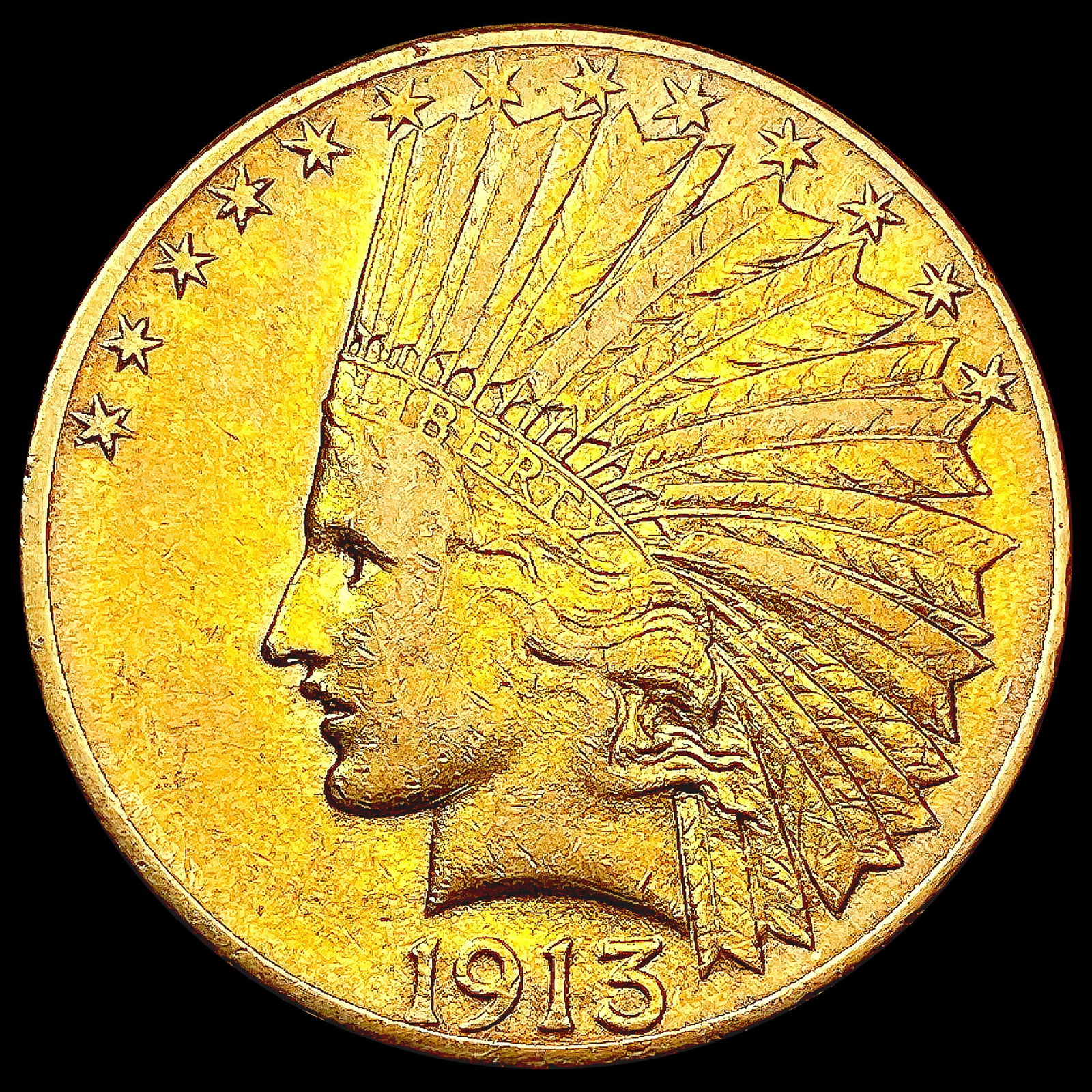 1913 $10 Gold Eagle CLOSELY UNCIRCULATED (1 of 2)