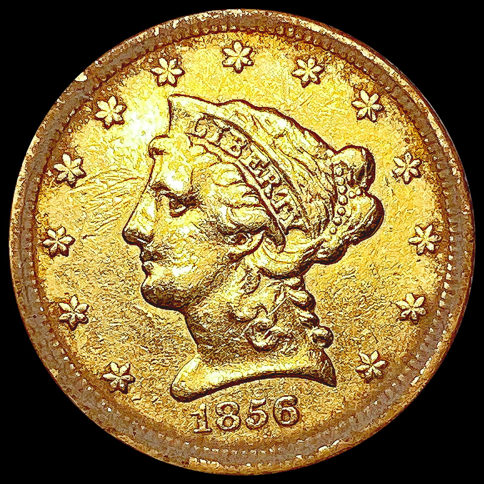 1856 $2.50 Gold Quarter Eagle LIGHTLY CIRCULATED (1 of 2)