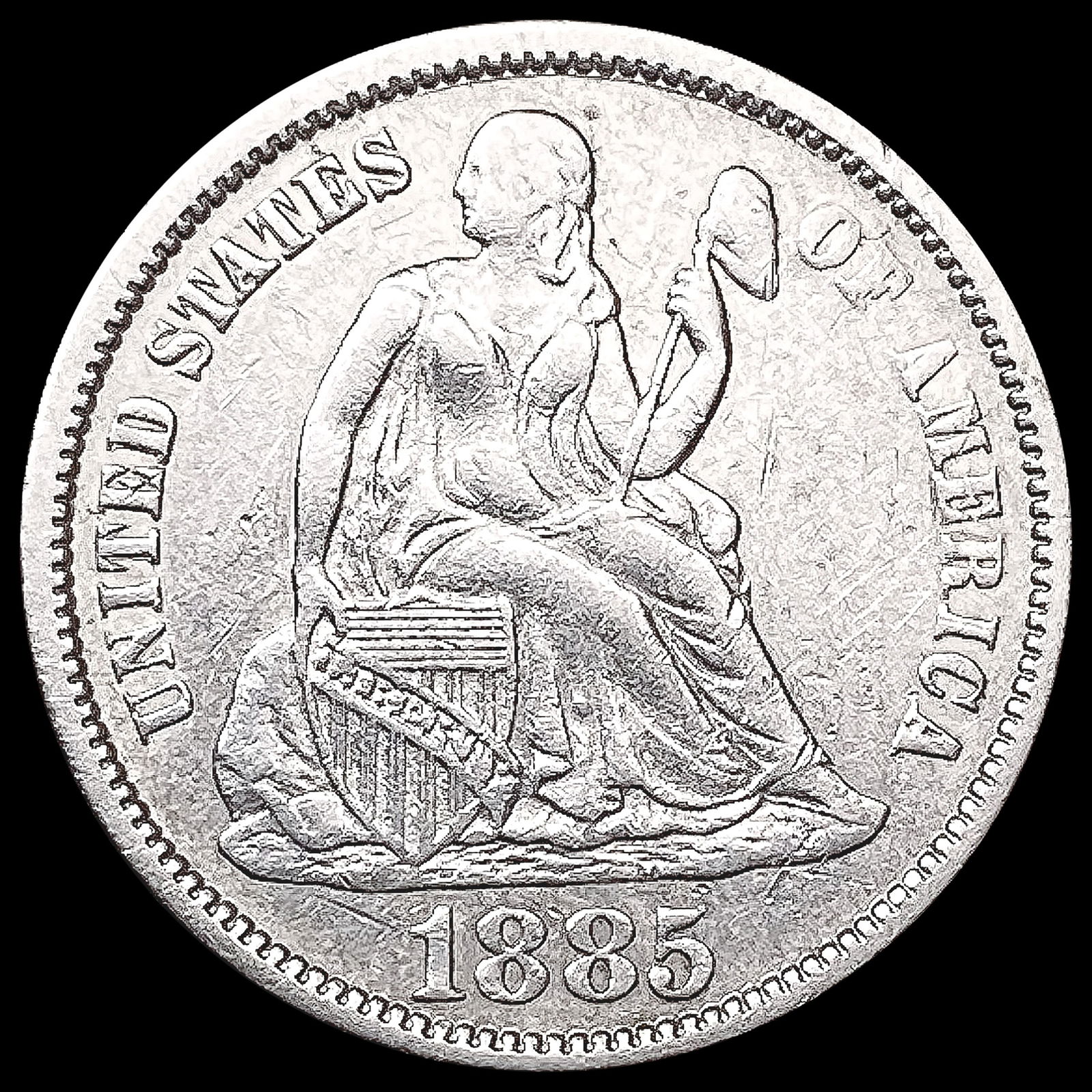 1885 Seated Liberty Dime UNCIRCULATED (1 of 2)
