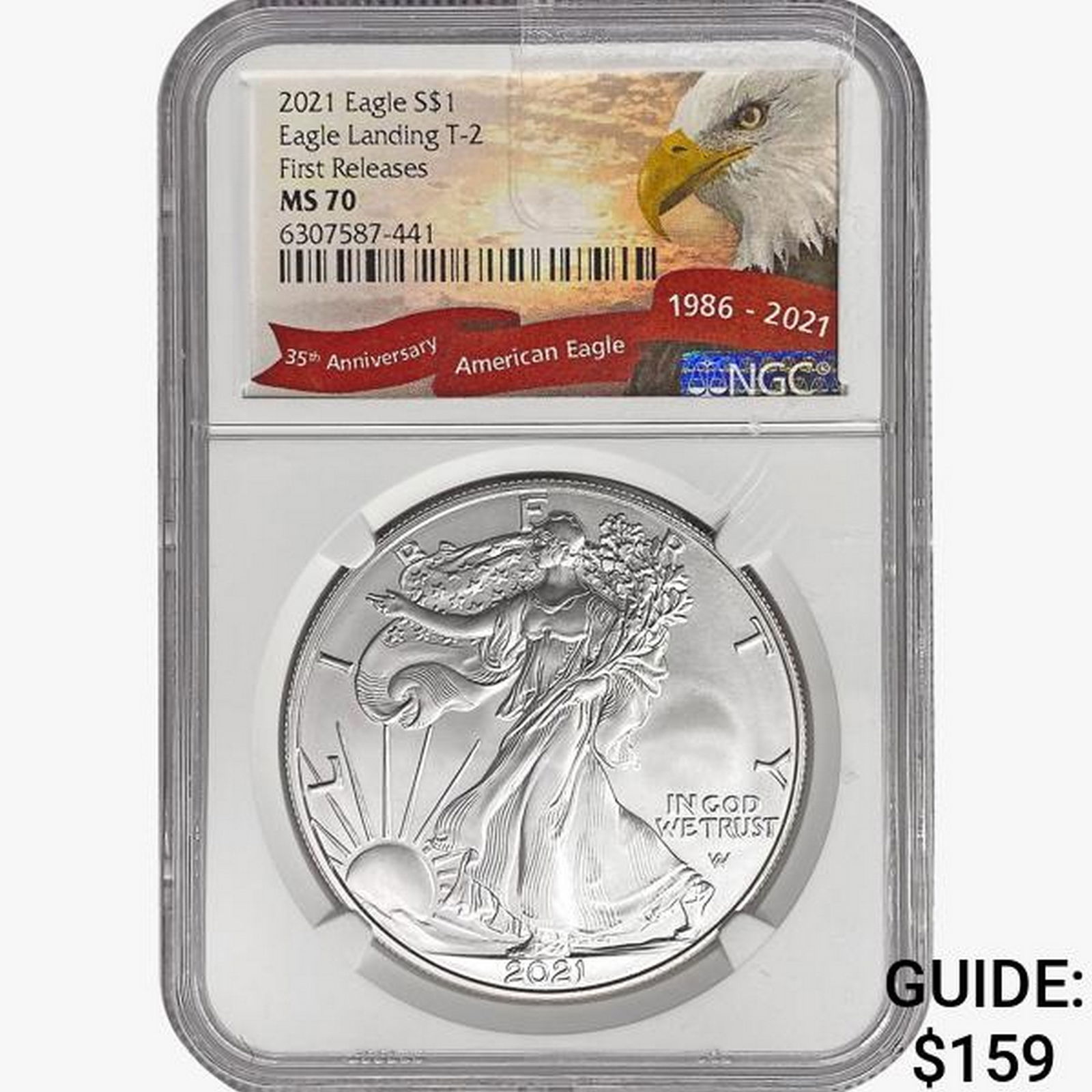 2021 Silver Eagle NGC MS70 Eagle Landing T-2 (1 of 2)