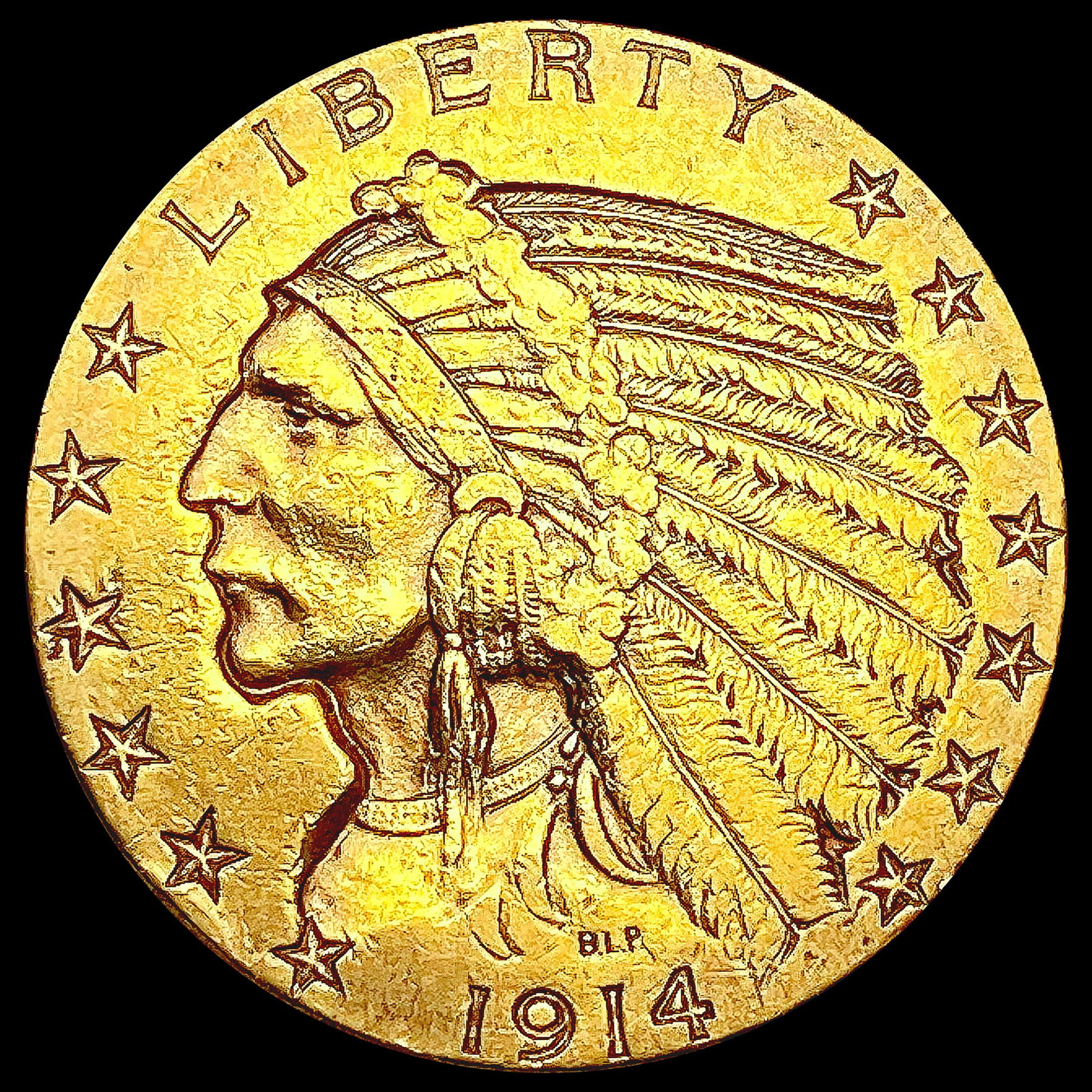 1914-D $5 Gold Half Eagle CLOSELY UNCIRCULATED (1 of 2)