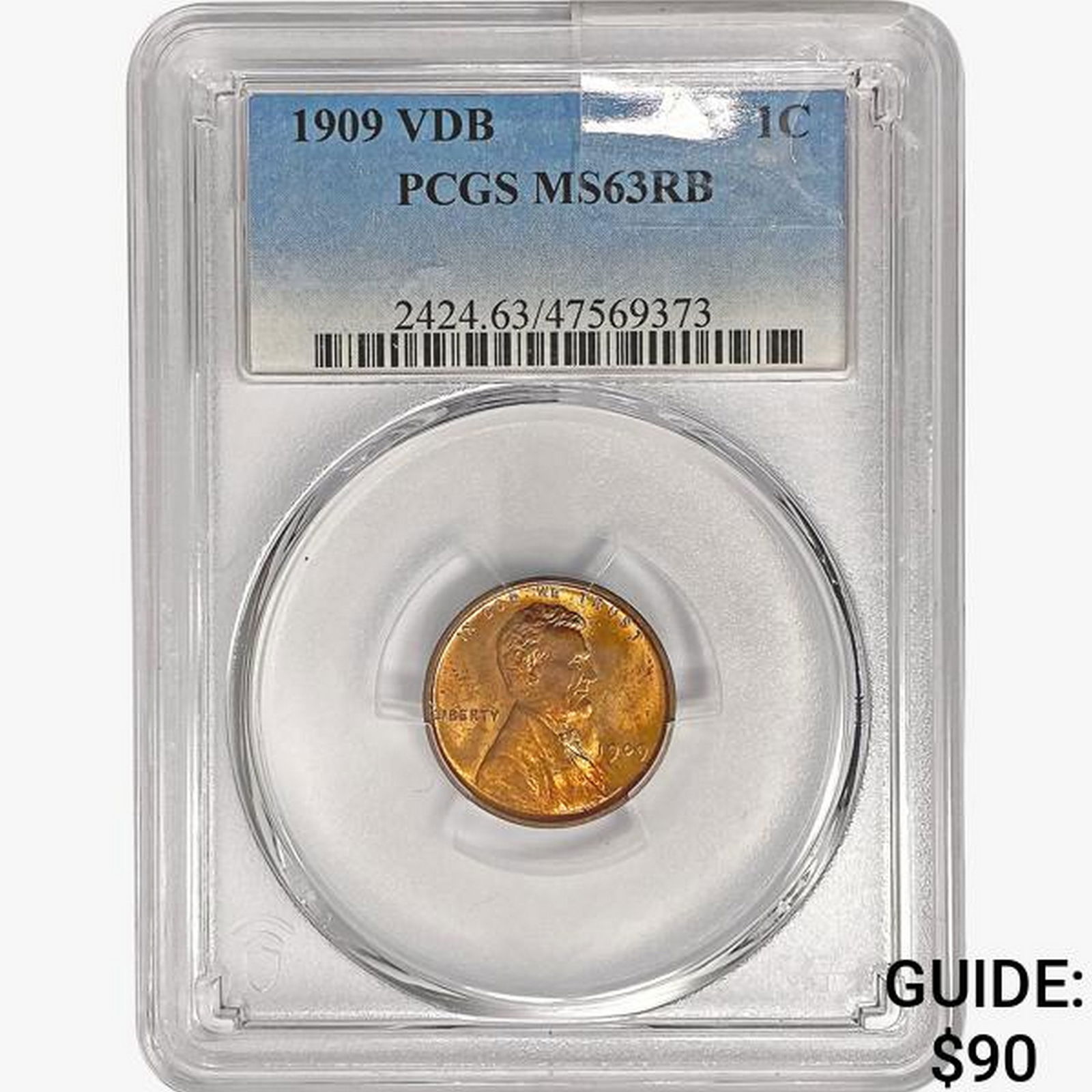 1909 VDB Wheat Cent PCGS MS63 RB (1 of 2)