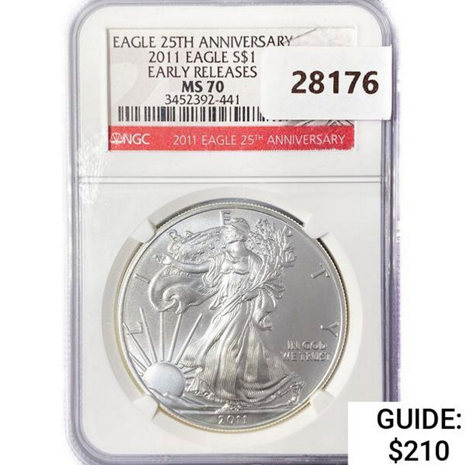 2011 American Silver Eagle NGC MS70 25th Ann (1 of 2)