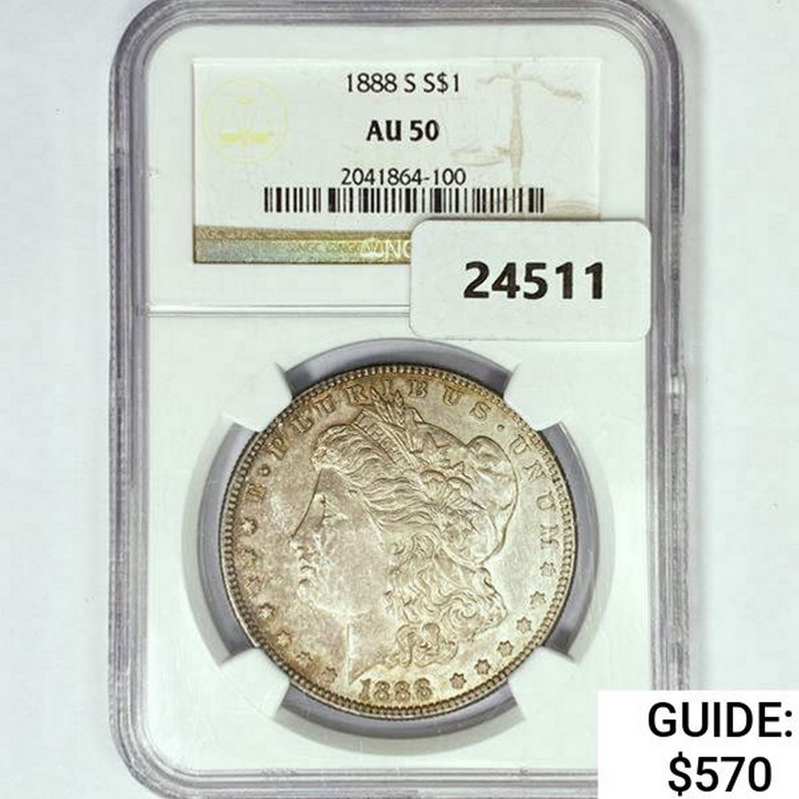 1888-S Morgan Silver Dollar NGC AU50 (1 of 2)