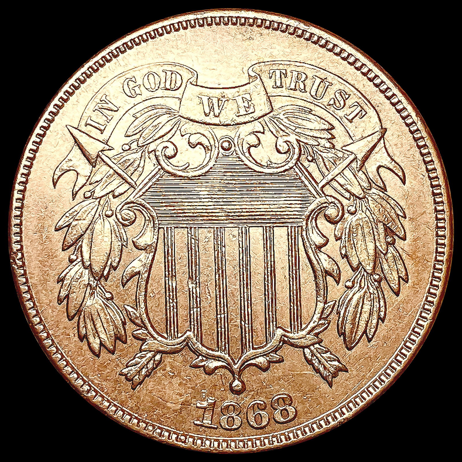 1868 RED Two Cent Piece UNCIRCULATED (1 of 2)