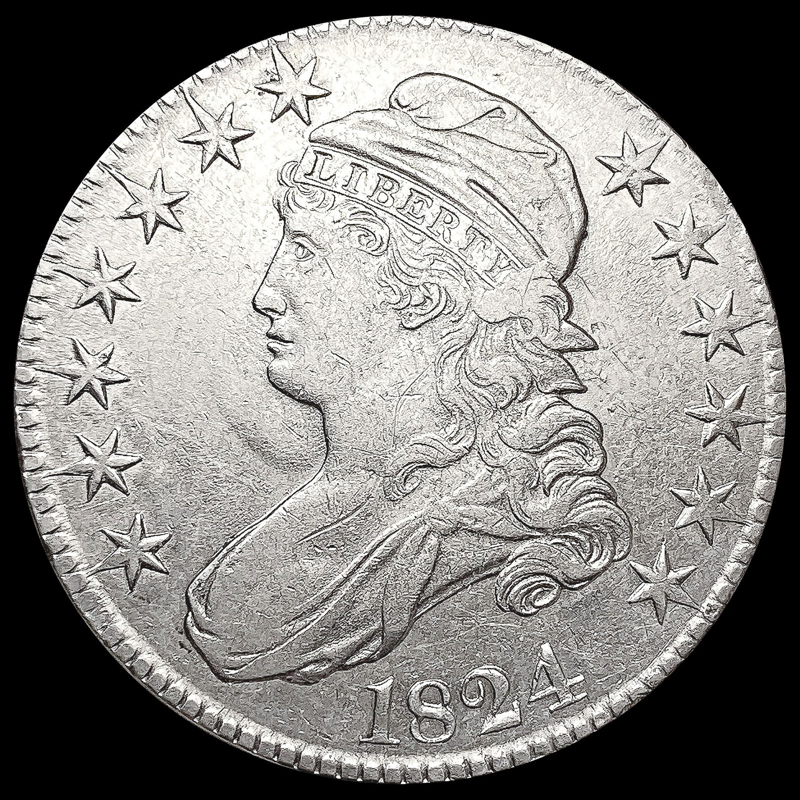 1824 Capped Bust Half Dollar CLOSELY UNCIRCULATED (1 of 2)