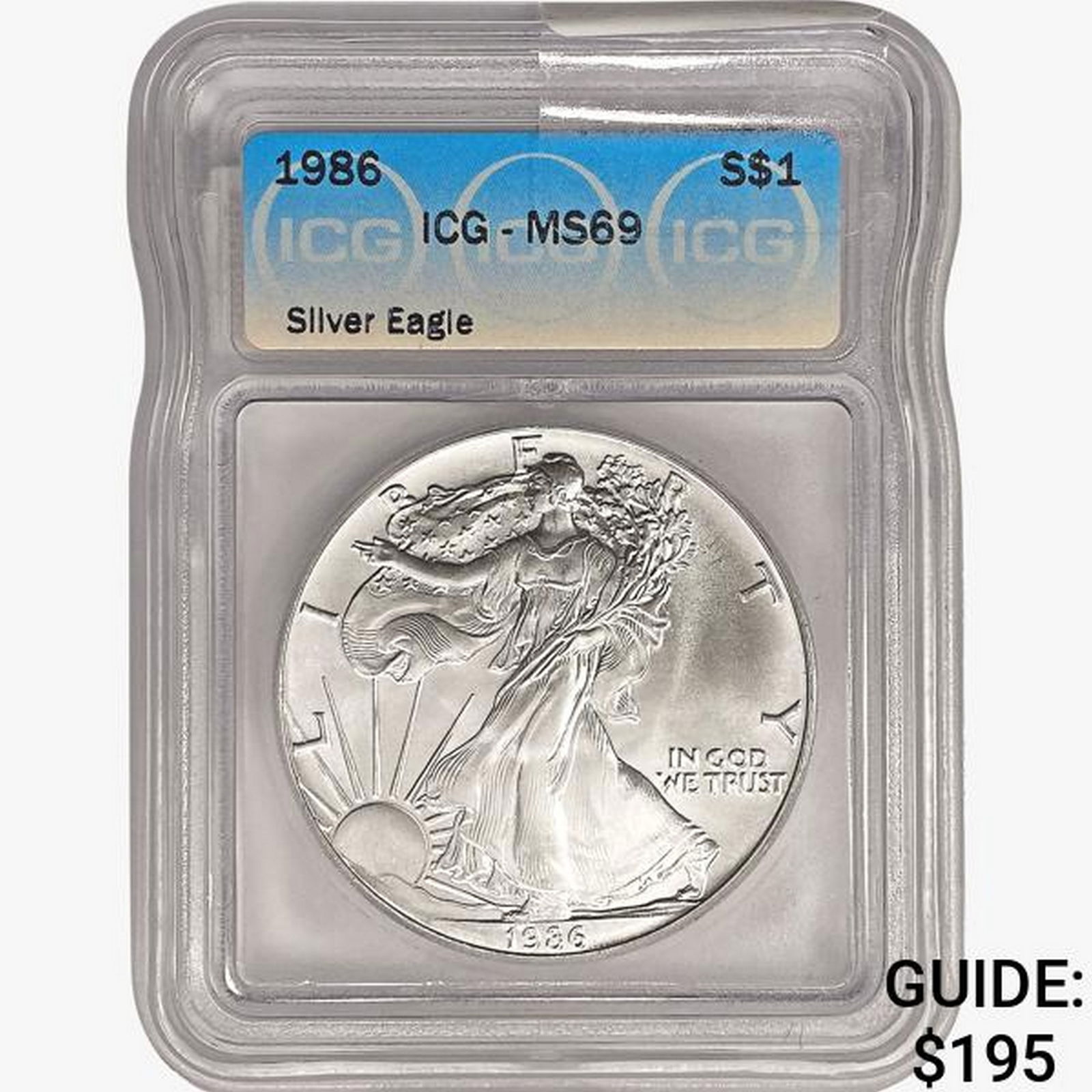 1986 American 1oz Silver Eagle ICG MS69 (1 of 2)