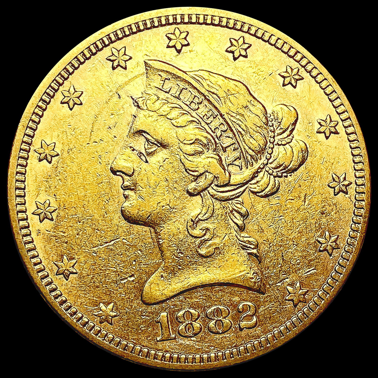 1882 $10 Gold Eagle CLOSELY UNCIRCULATED (1 of 2)