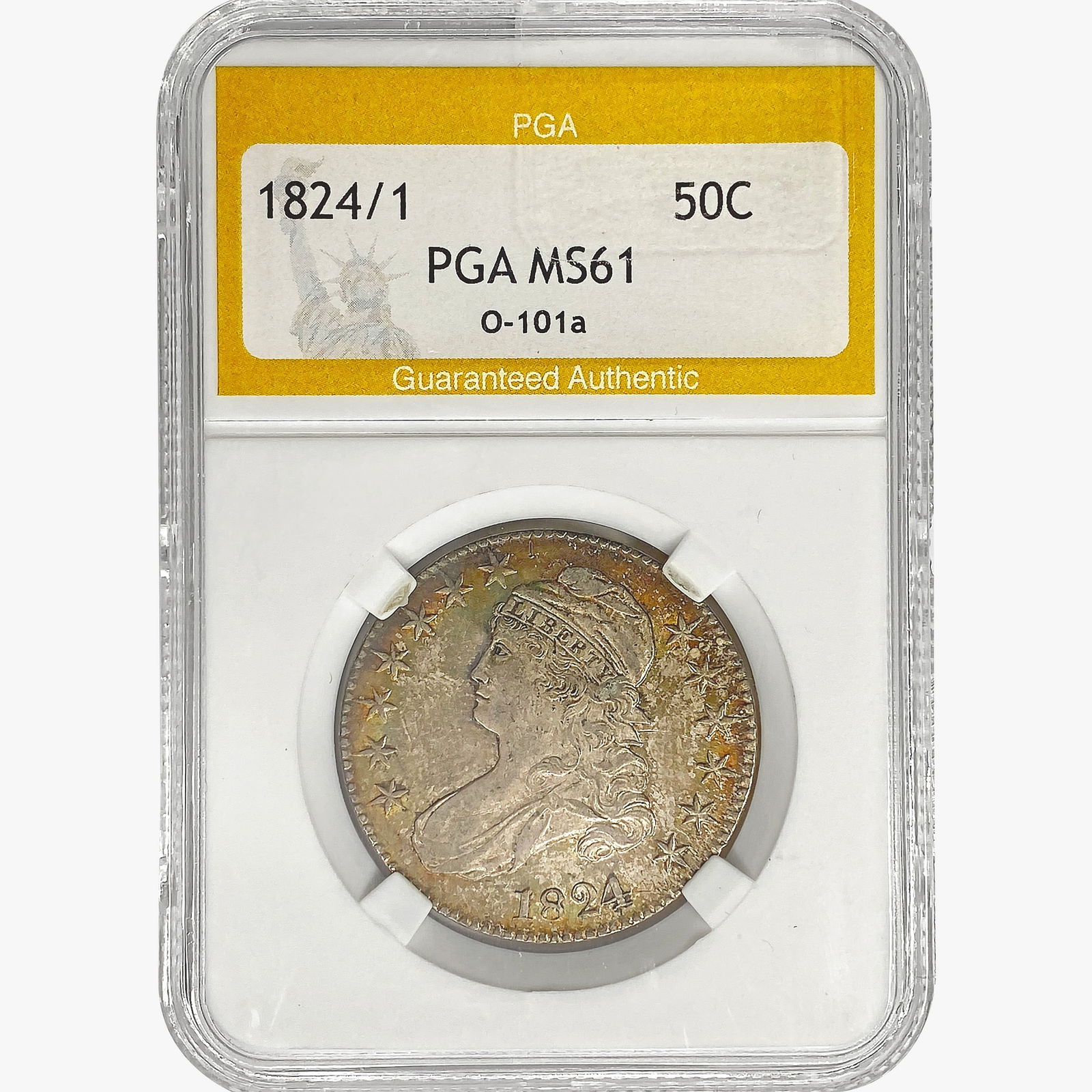 1824/1 Capped Bust Half Dollar PGA MS61 O-101a (1 of 2)