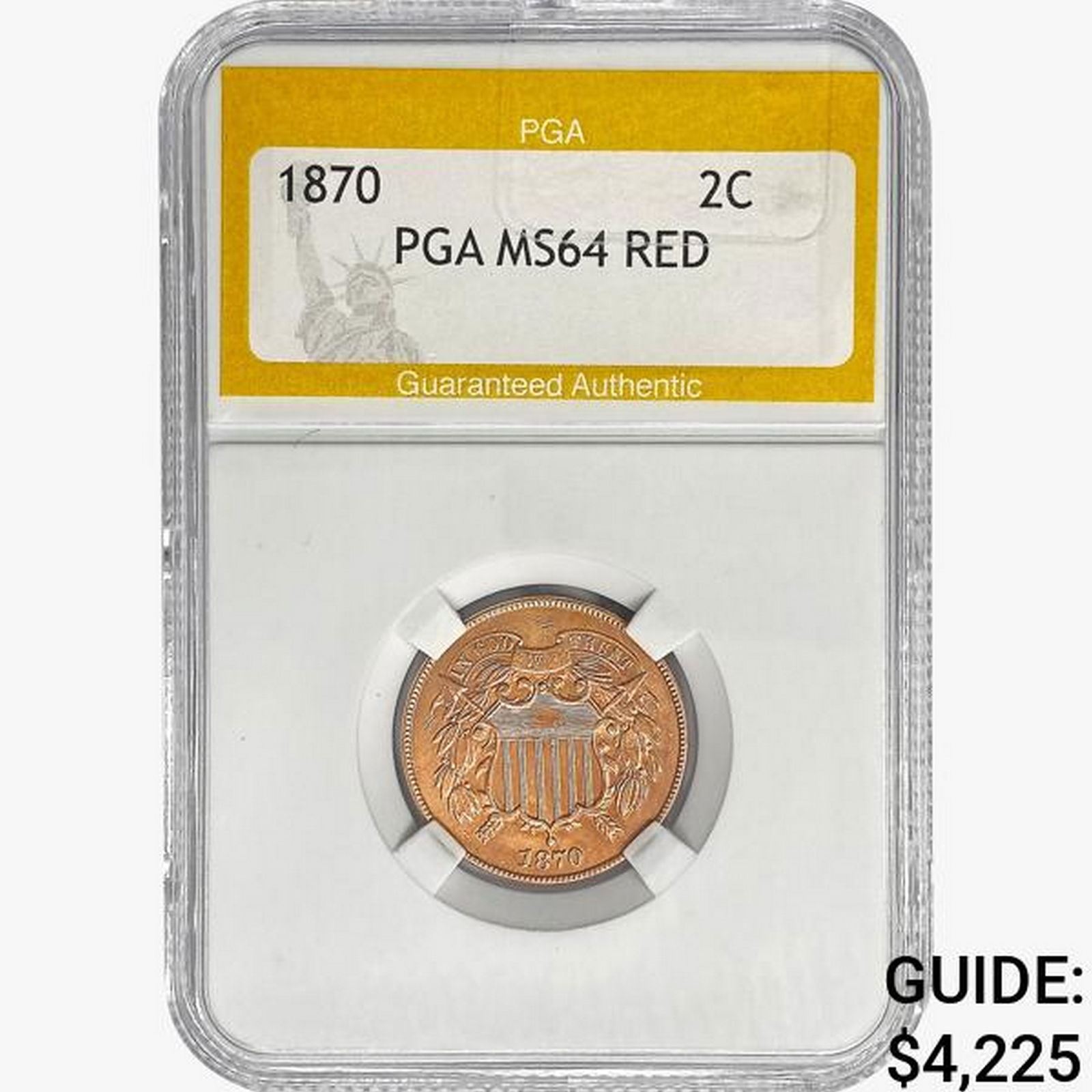 1870 Two Cent Piece PGA MS64 RED (1 of 2)