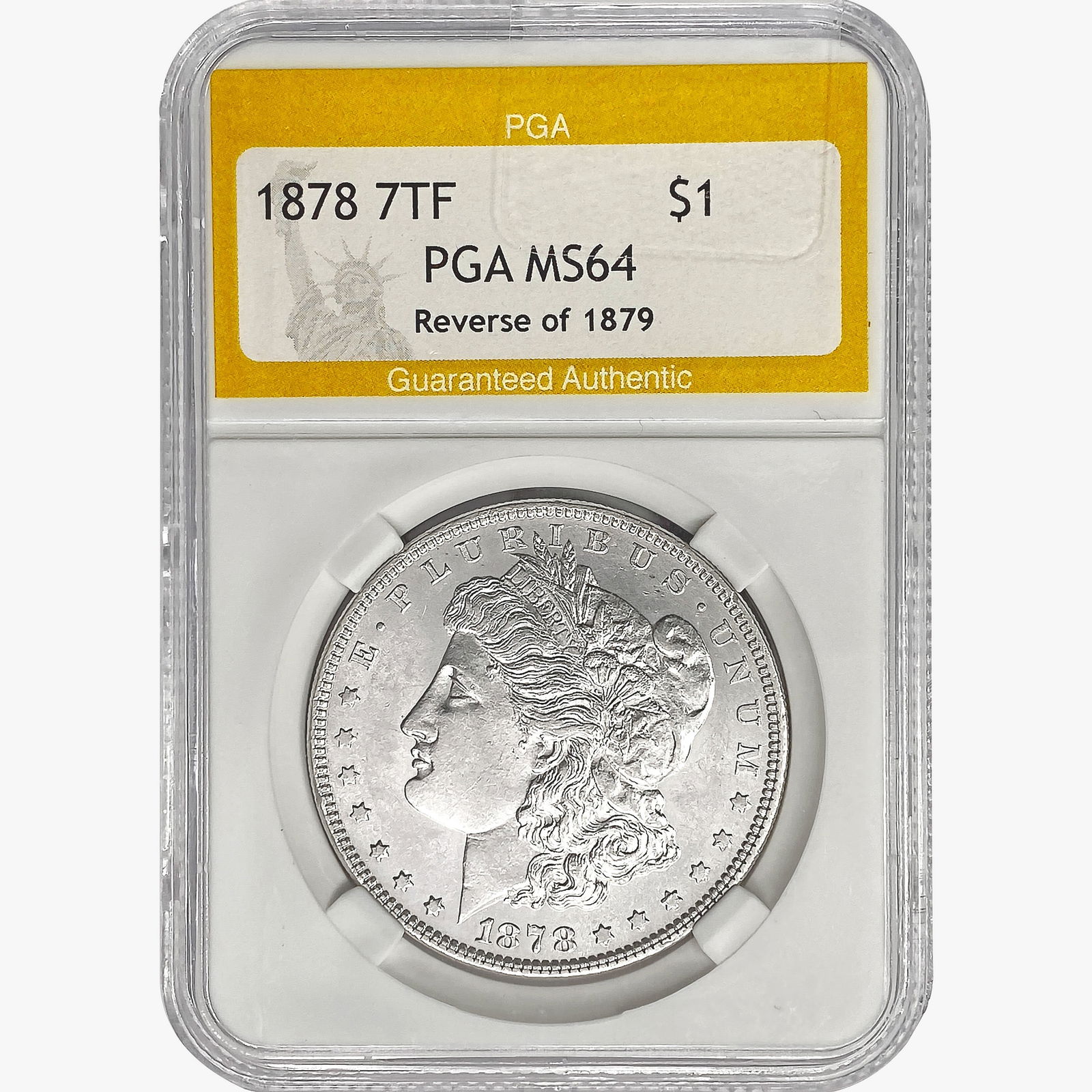 1878 7TF Morgan Silver Dollar PGA MS64 REV 79 (1 of 2)