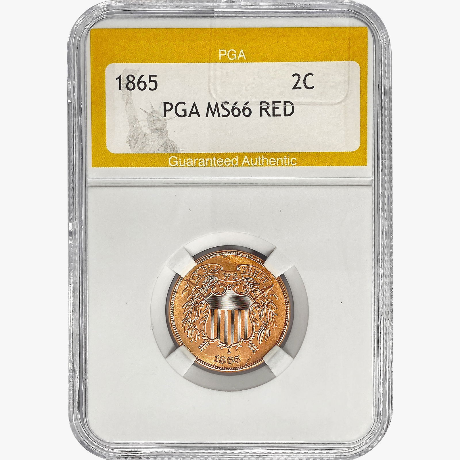 1865 Two Cent Piece PGA MS66 RED (1 of 2)