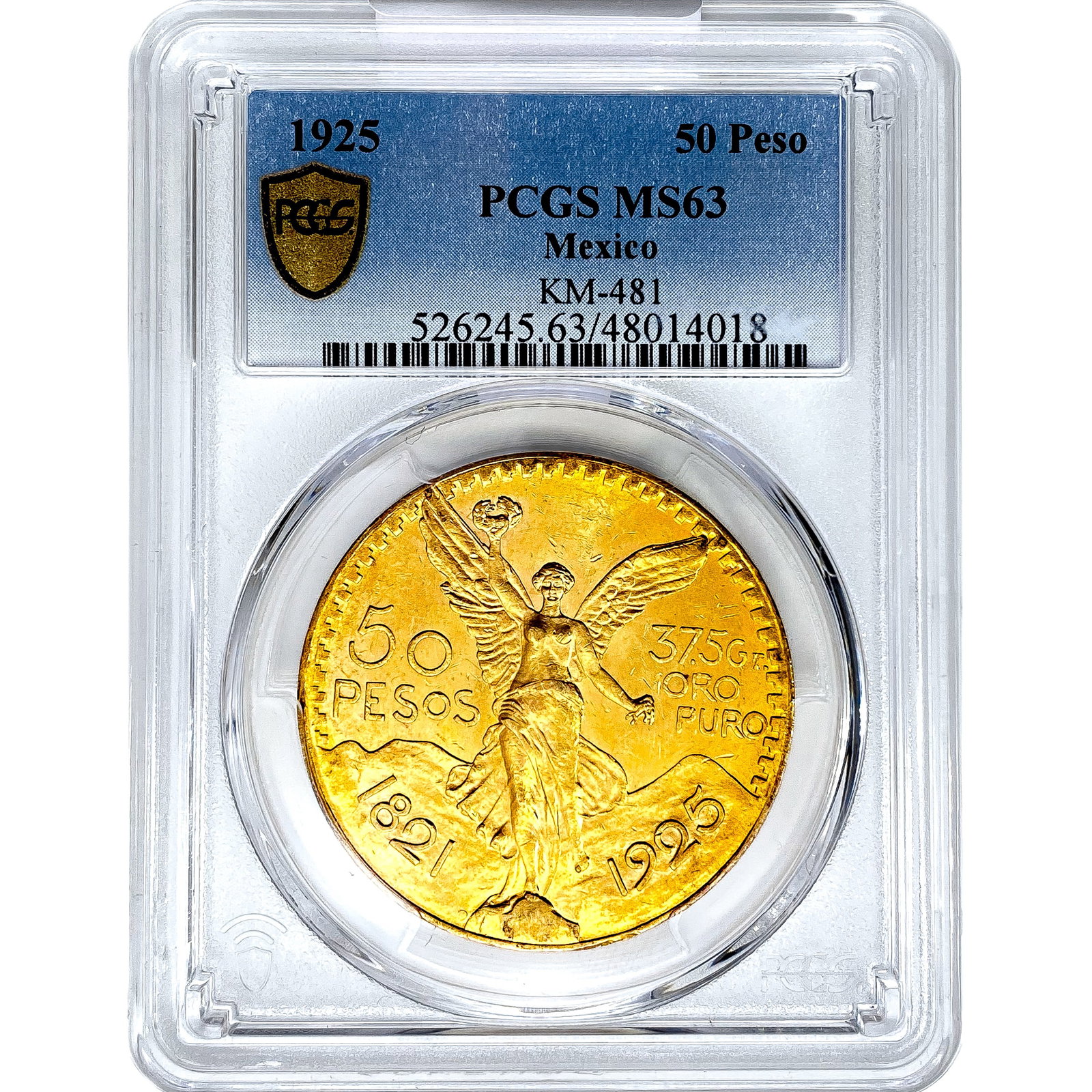 1925 Mexico 1.2057oz Gold 50 Pesos PCGS MS62: 1925 Mexico 1.2057oz Gold 50 Pesos PCGS MS62