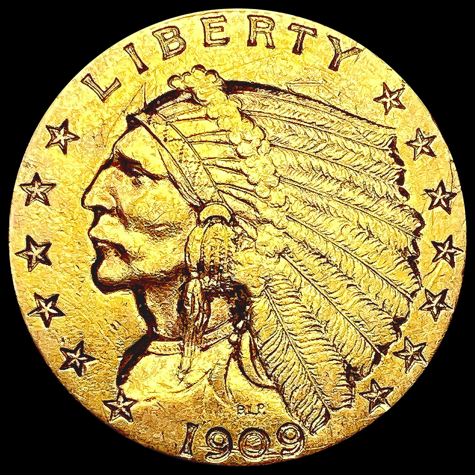 1909 $2.50 Gold Quarter Eagle CLOSELY UNCIRCULATED (1 of 2)