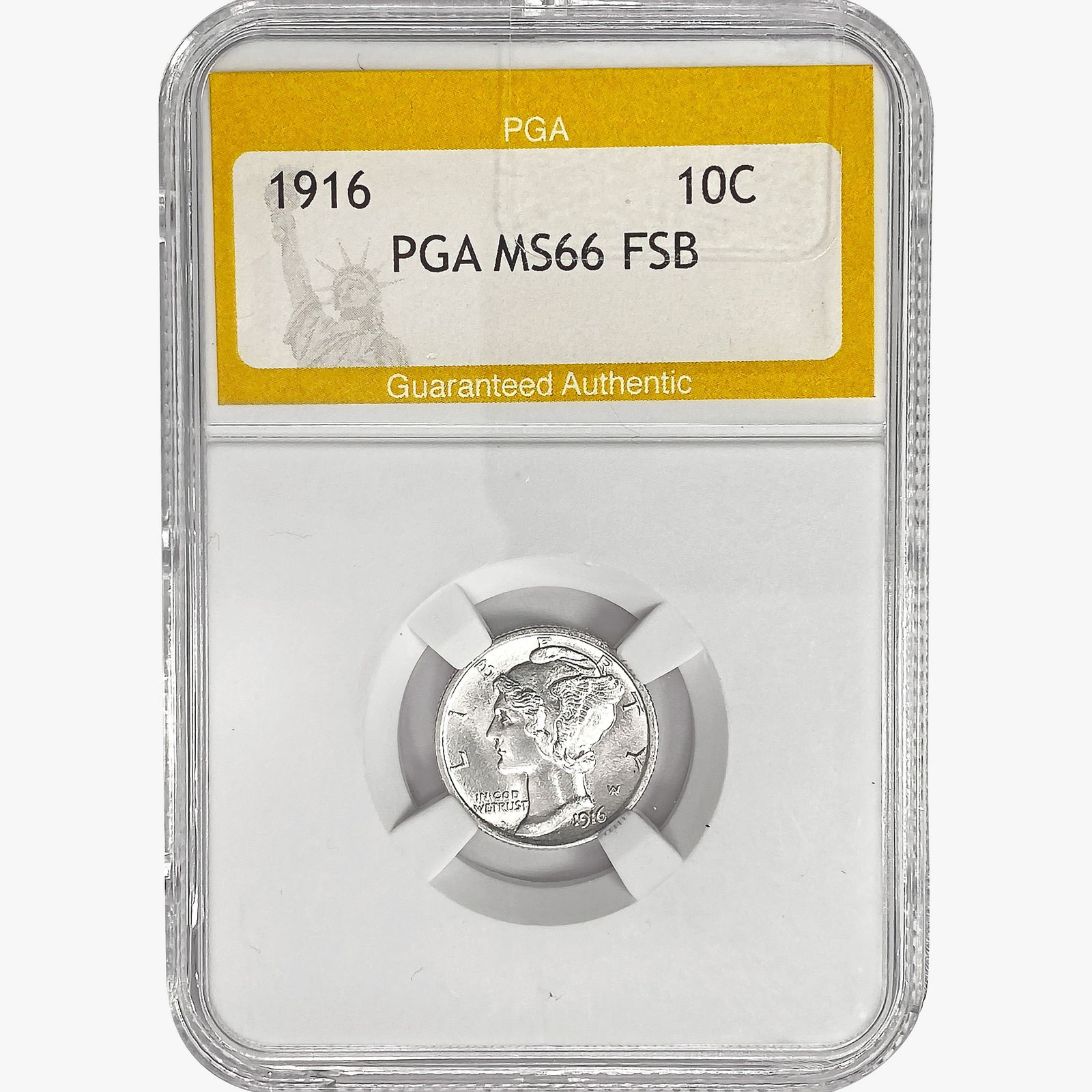 1916 Mercury Silver Dime PGA MS66 FSB (1 of 2)