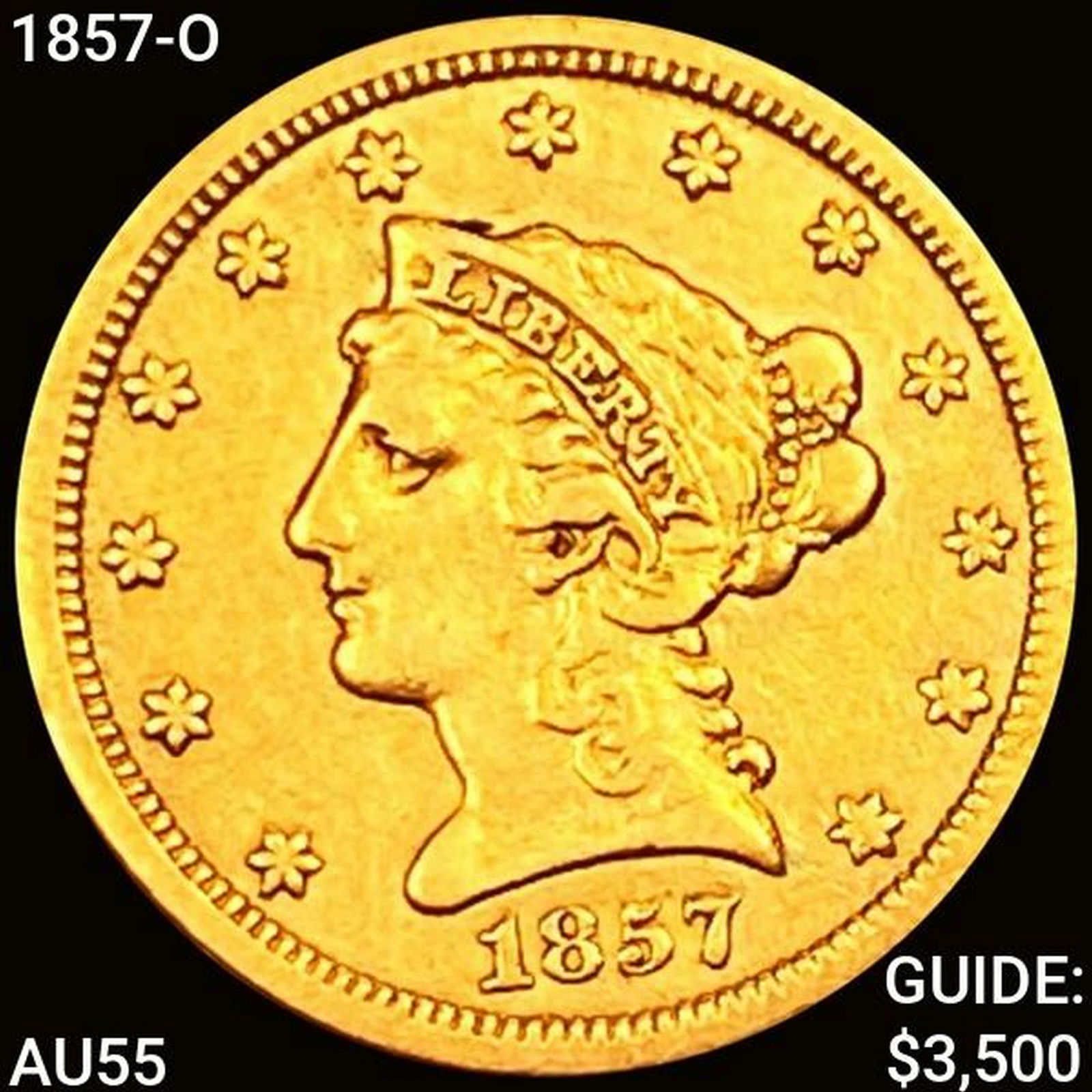 1857-O $2.50 Gold Quarter Eagle HIGH GRADE: 1857-O $2.50 Gold Quarter Eagle HIGH GRADE