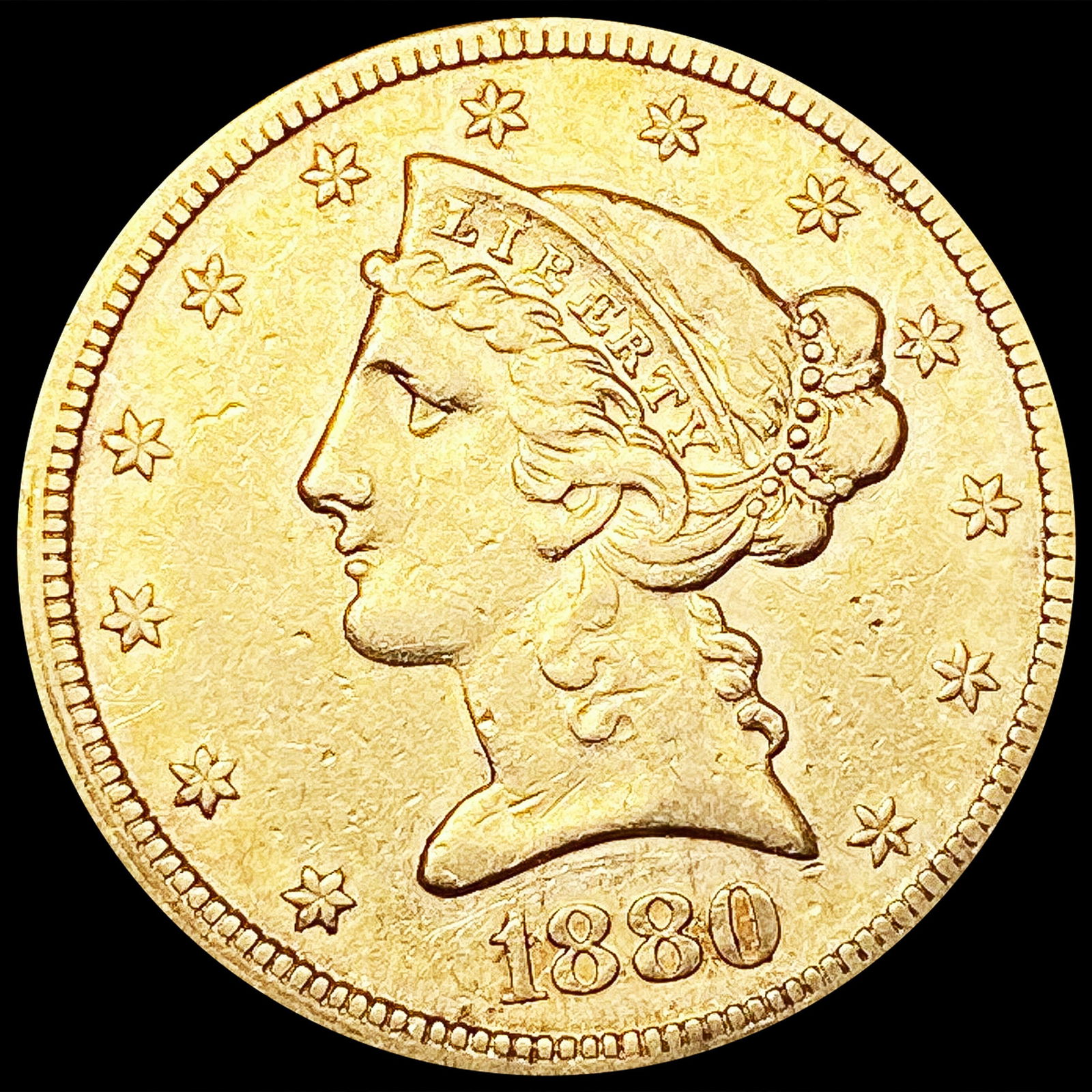 1880 $5 Gold Half Eagle NEARLY UNCIRCULATED (1 of 2)