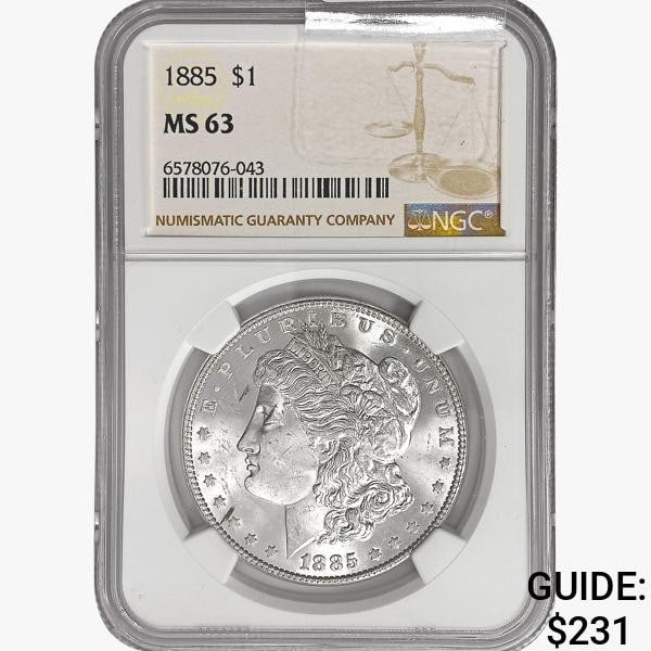 1885 Morgan Silver Dollar NGC MS63 (1 of 2)