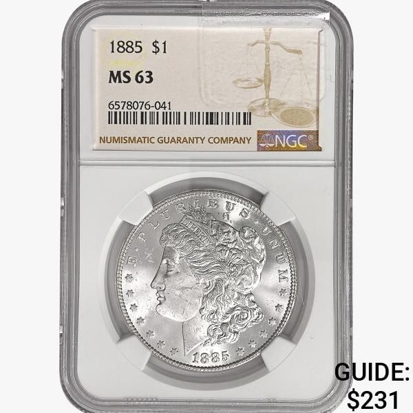 1885 Morgan Silver Dollar NGC MS63 (1 of 2)
