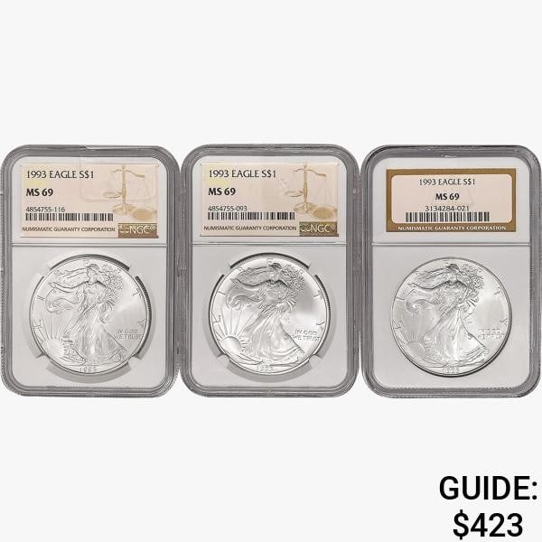 [3] 1993 Silver Eagle NGC MS69 (1 of 2)