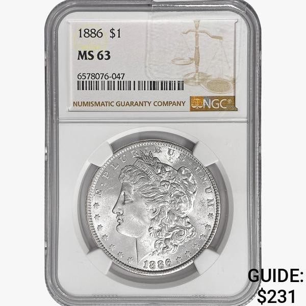 1886 Morgan Silver Dollar NGC MS63 (1 of 2)