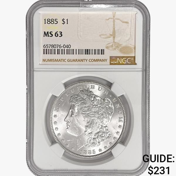 1885 Morgan Silver Dollar NGC MS63 (1 of 2)
