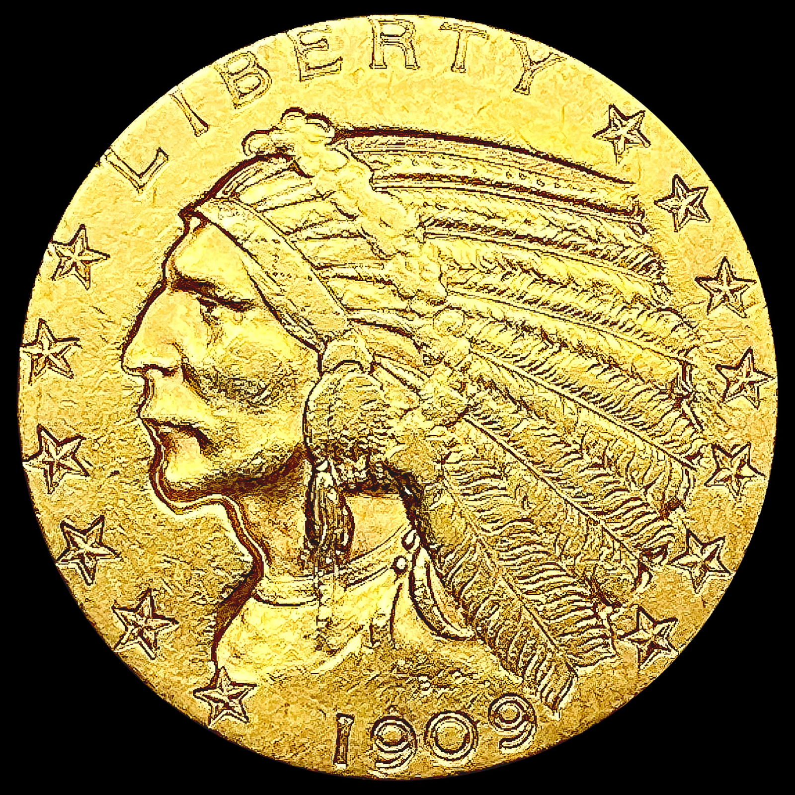 1909-S $5 Gold Half Eagle NEARLY UNCIRCULATED (1 of 2)