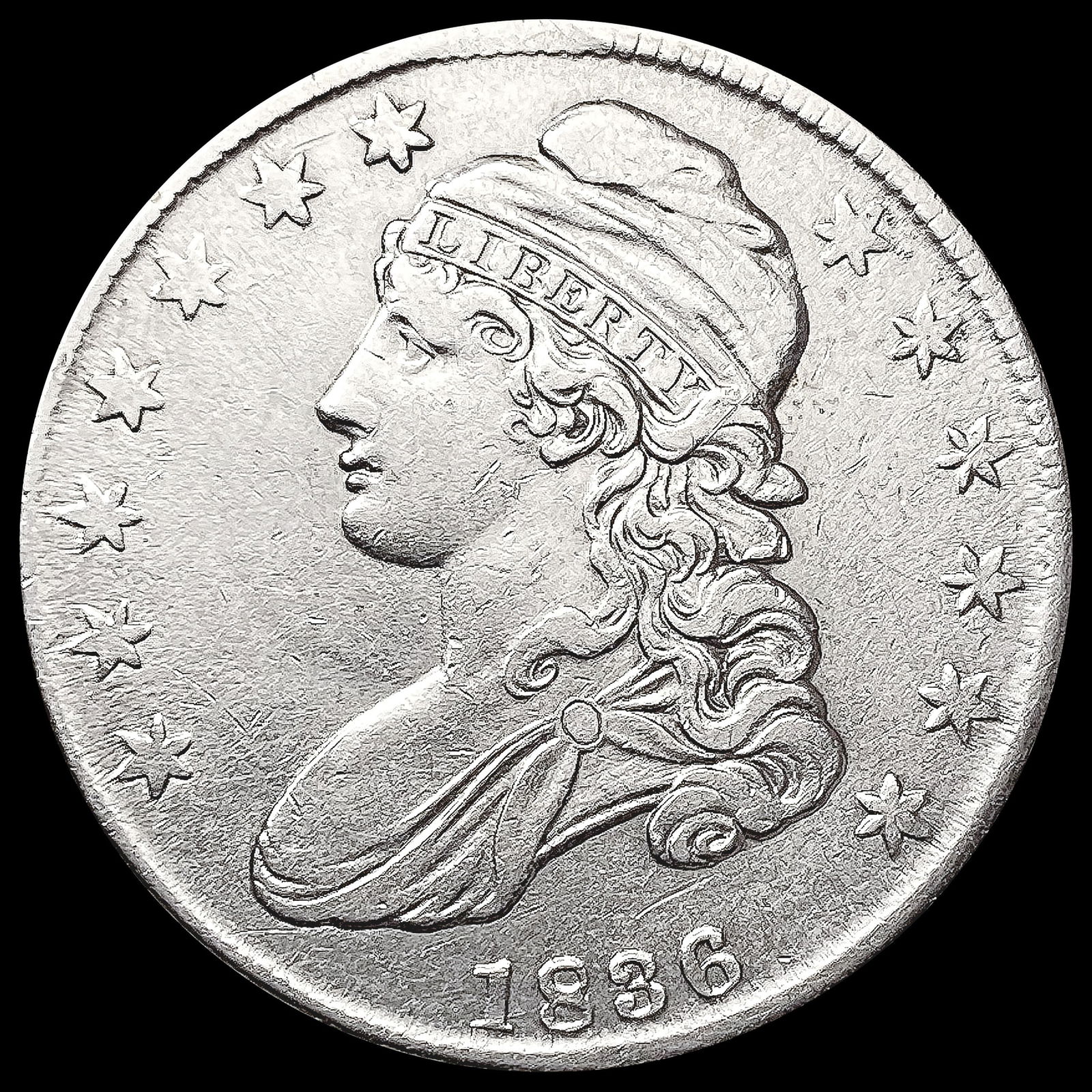 1836 Capped Bust Half Dollar NEARLY UNCIRCULATED (1 of 2)