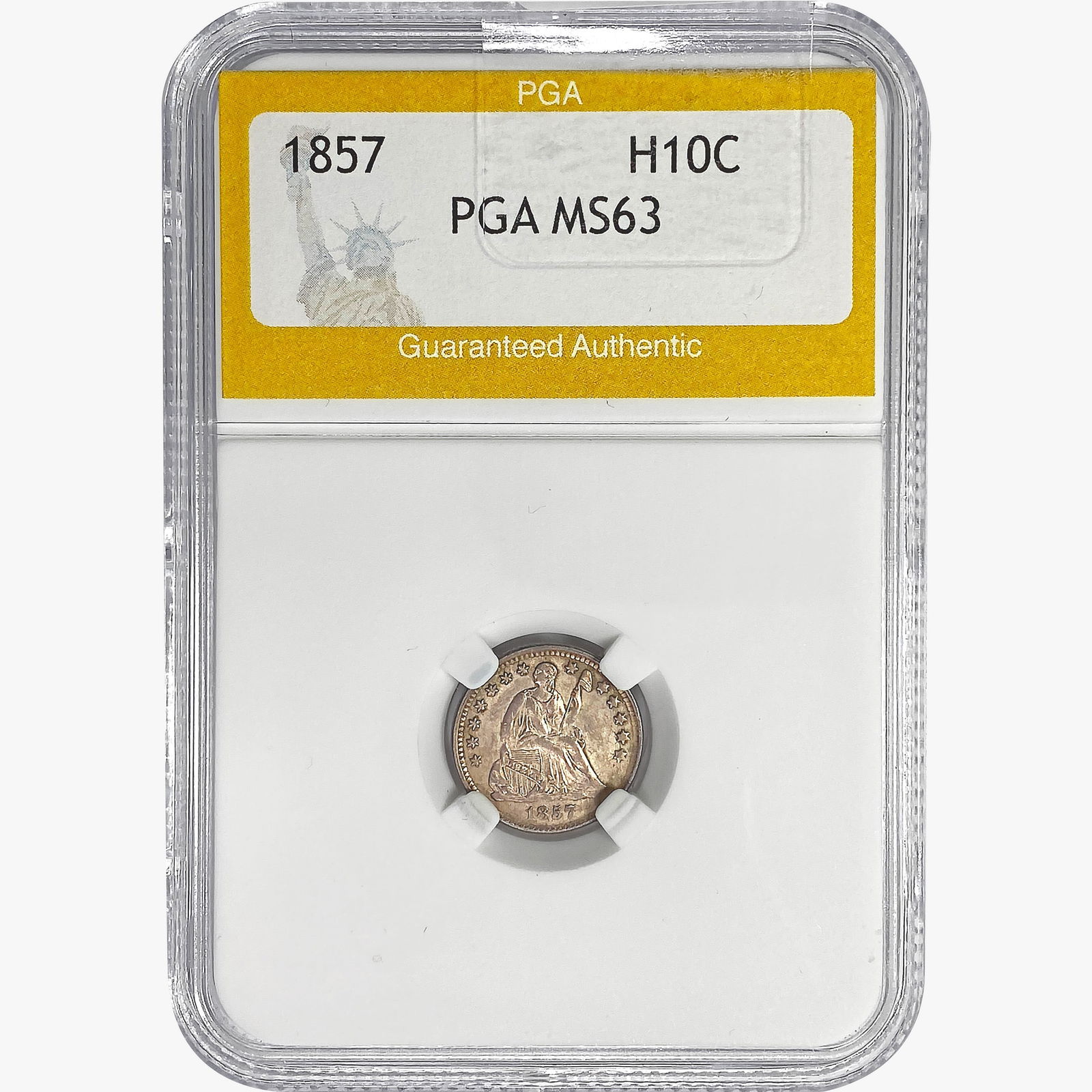 1857 Seated Liberty Half Dime PGA MS63 (1 of 2)