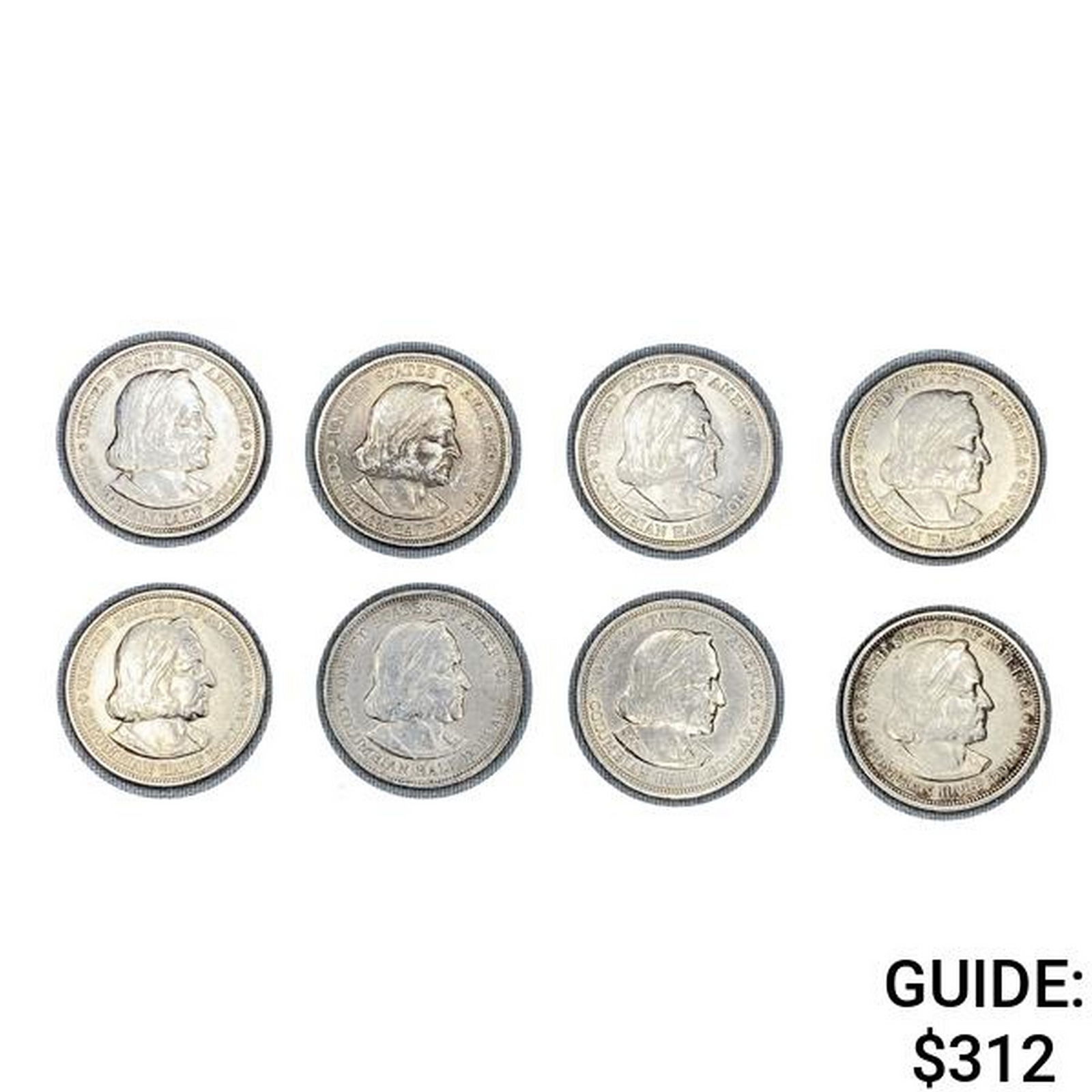 1893 Columbia Half Dollar Collect. [8 Coins] (1 of 2)