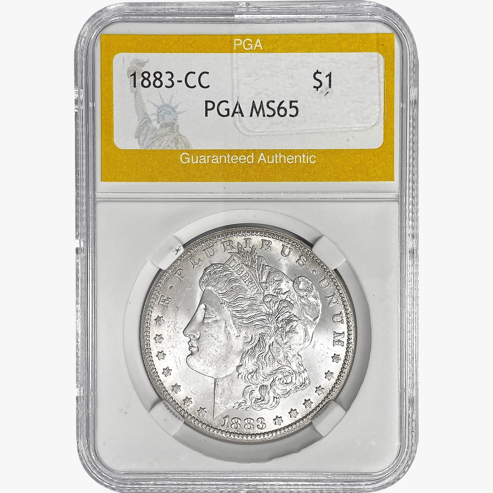 1883-CC Morgan Silver Dollar PGA MS65: 1883-CC Morgan Silver Dollar PGA MS65
