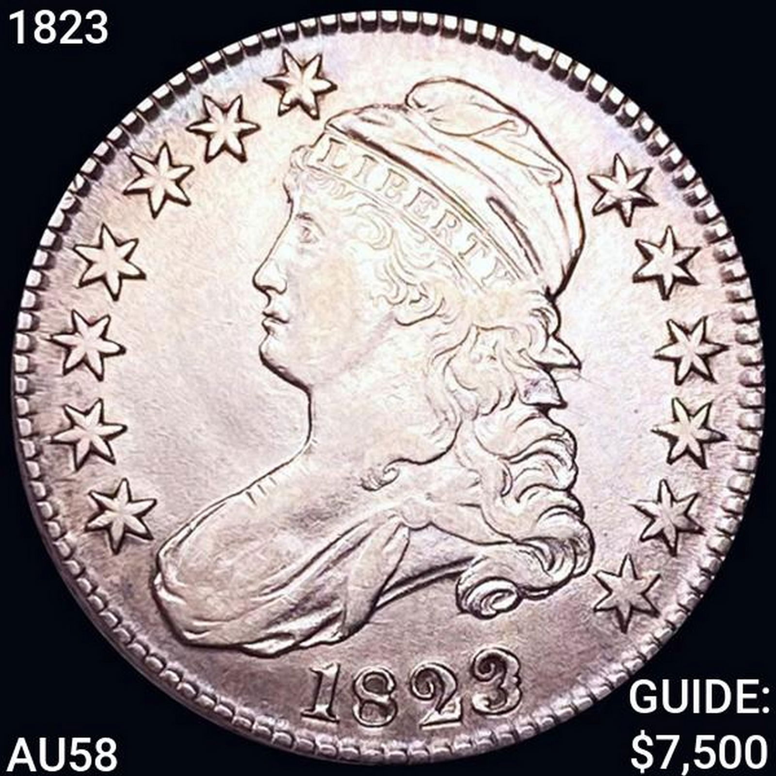 1823 Capped Bust Half Dollar CHOICE AU (1 of 2)