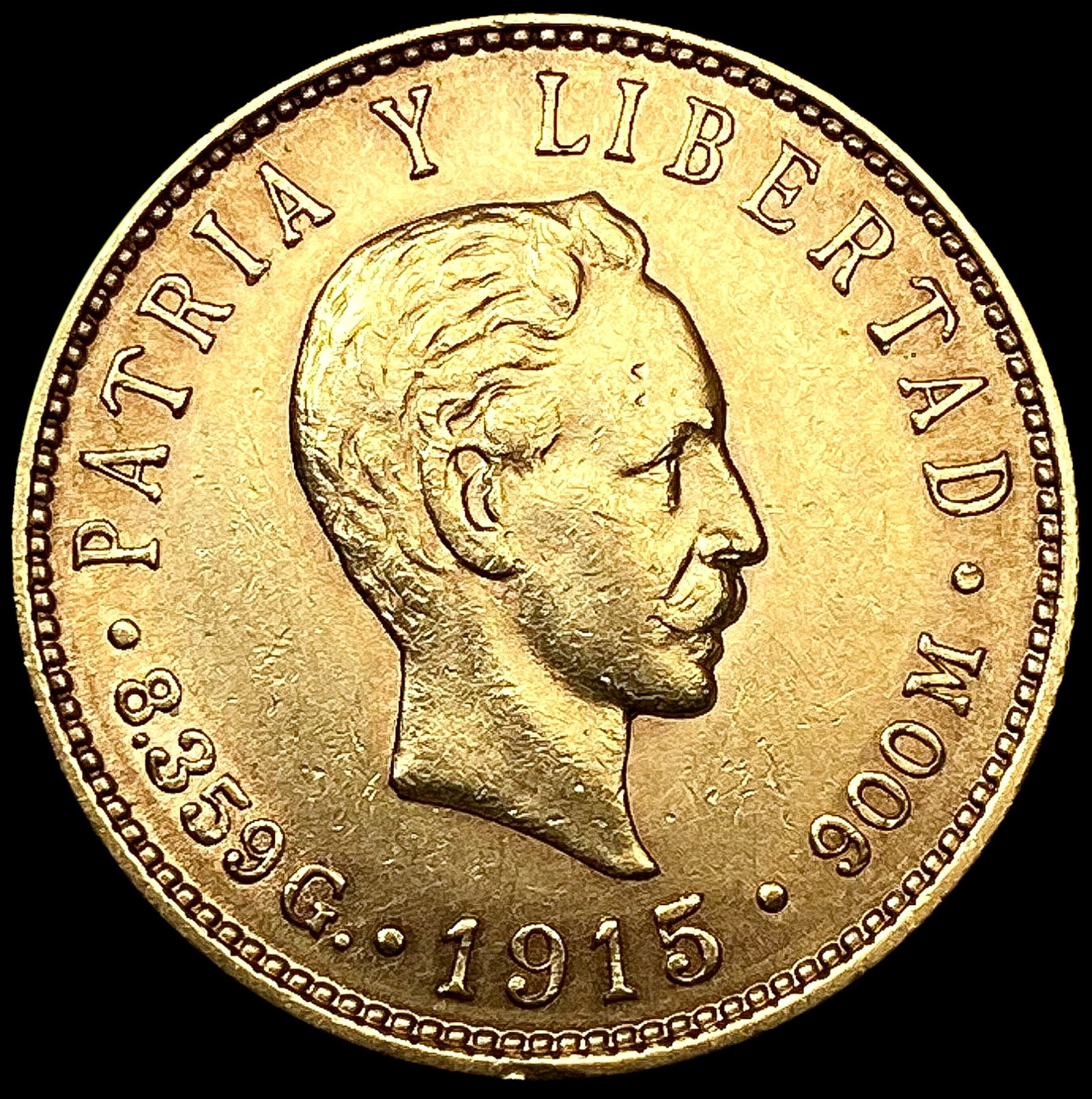 1915 Cuba .2419oz Gold 5 Pesos CHOICE BU: 1915 Cuba .2419oz Gold 5 Pesos CHOICE BU