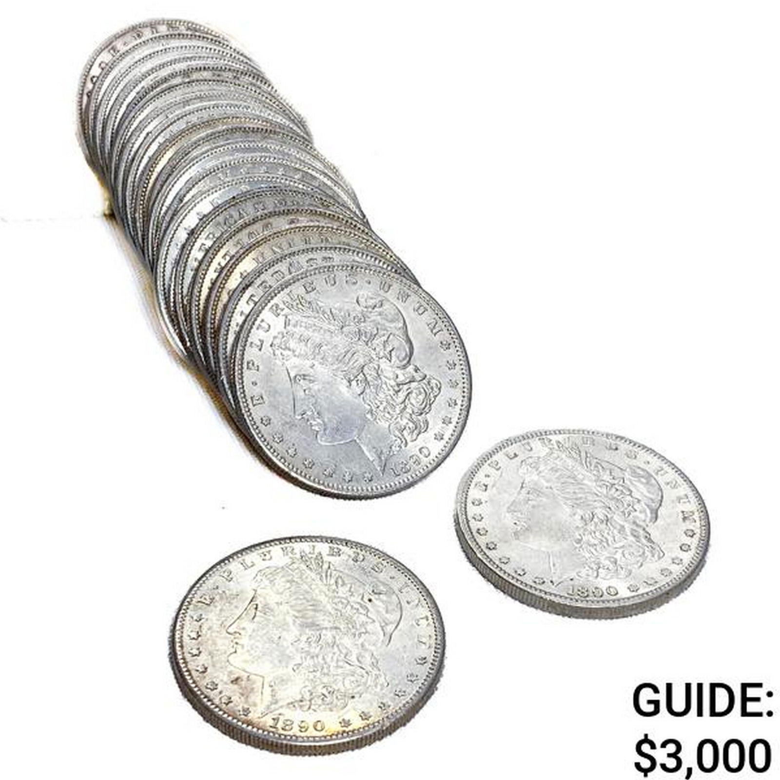 1890 Morgan Silver Dollar Roll  BU [20 Coins] (1 of 4)