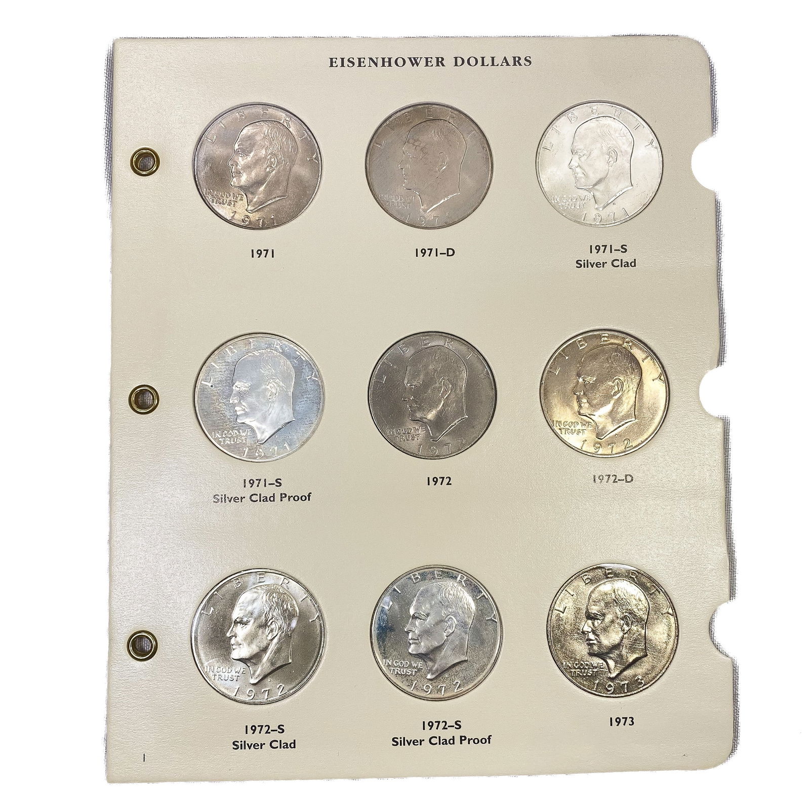 1971-1978 Eisenhower Silver Dollar Book (32 Coins) (1 of 9)