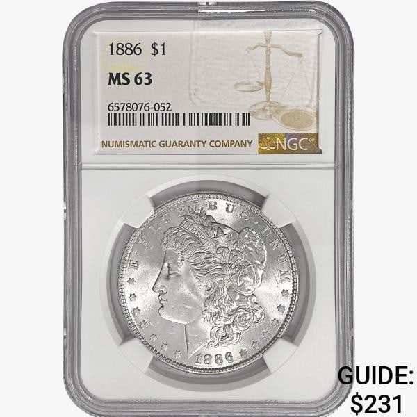 1886 Morgan Silver Dollar NGC MS63 (1 of 2)