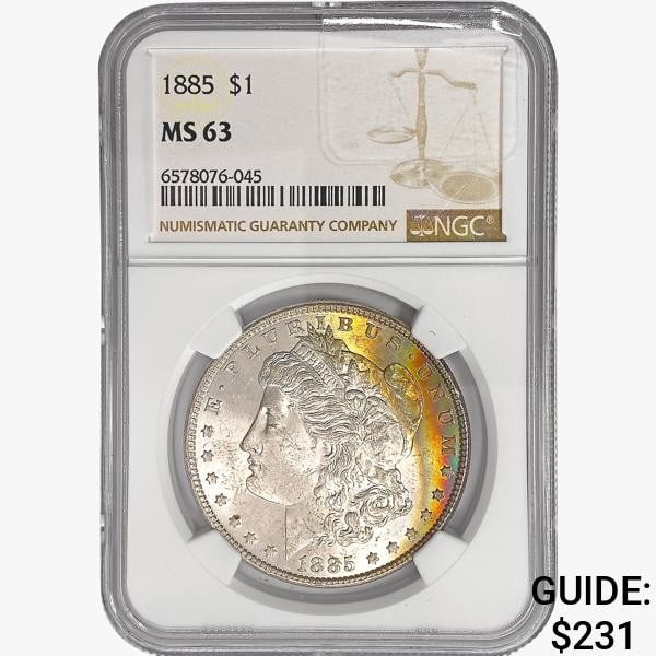 1885 Morgan Silver Dollar NGC MS63 (1 of 2)