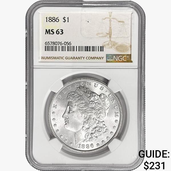 1886 Morgan Silver Dollar NGC MS63 (1 of 2)