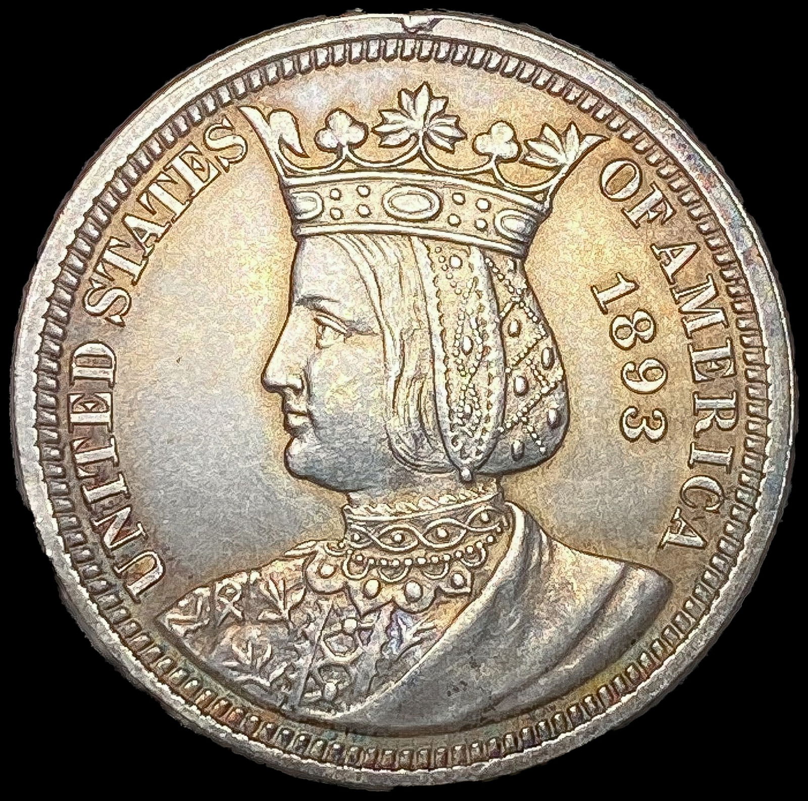 1893 Isabella Silver Quarter CLOSELY UNCIRCULATED (1 of 2)