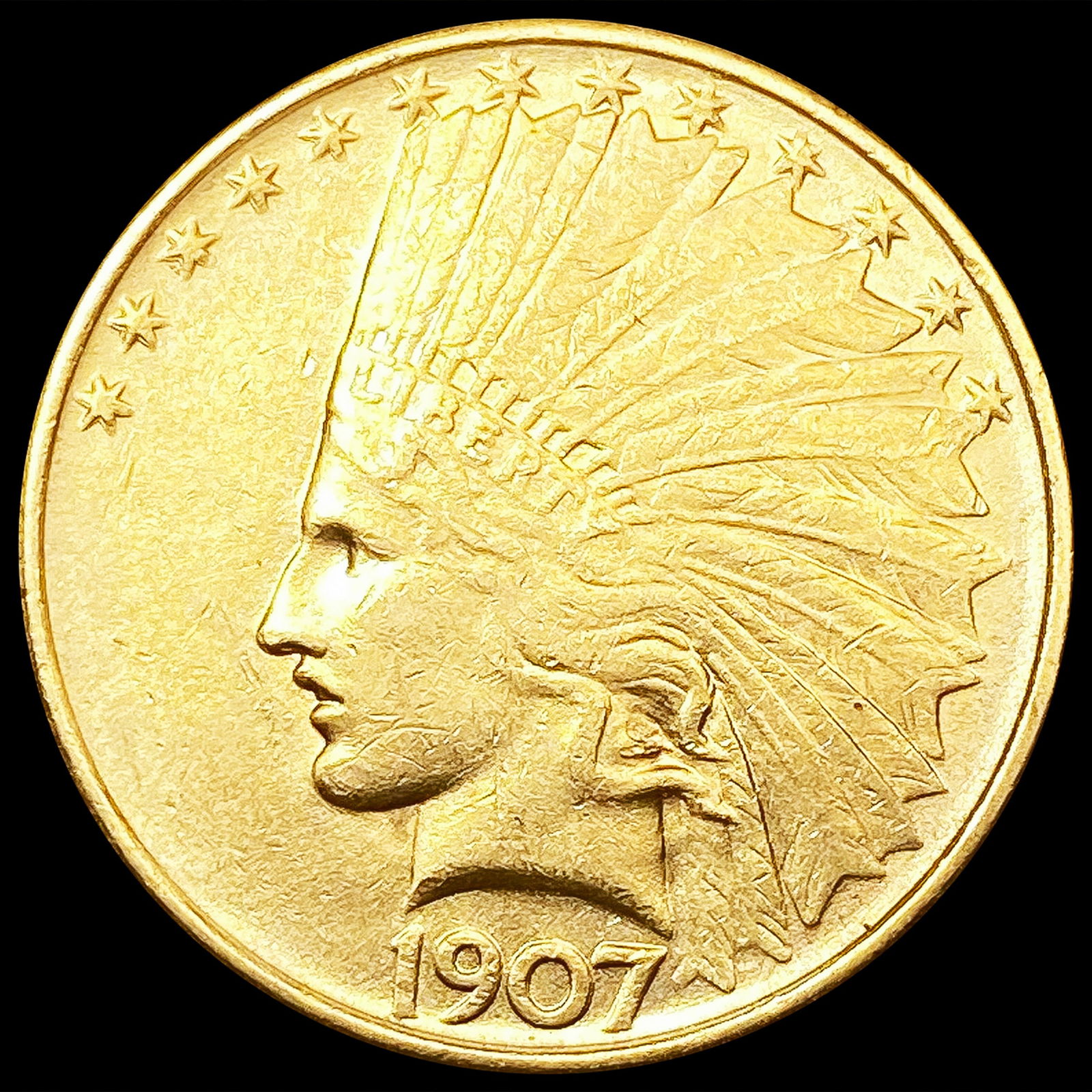 1907 $10 Gold Eagle NEARLY UNCIRCULATED (1 of 2)