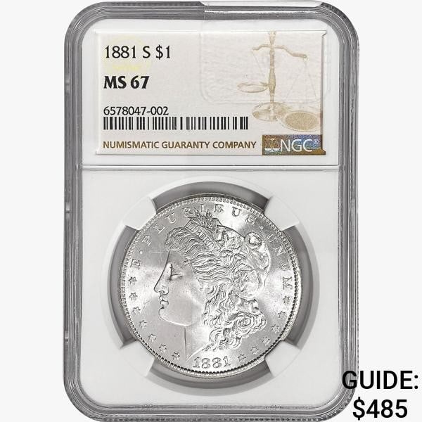 1881-S Morgan Silver Dollar NGC MS67 (1 of 2)