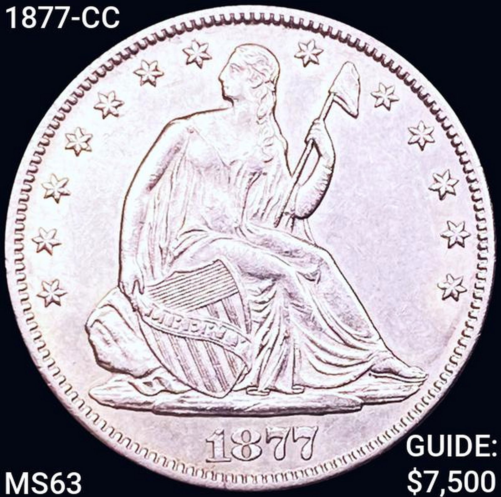 1877-CC Seated Liberty Half Dollar CHOICE BU (1 of 2)