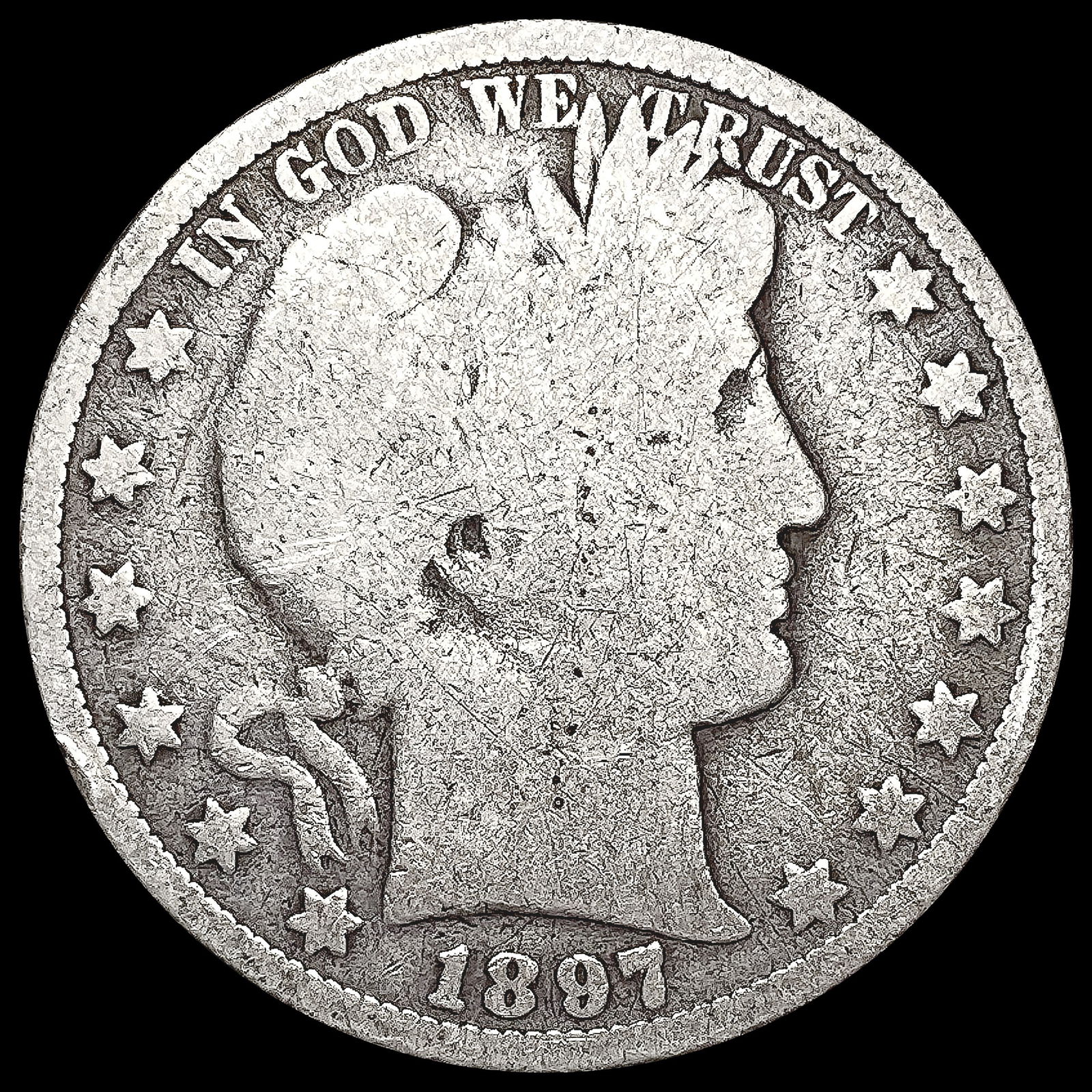 1897-O Barber Half Dollar NICELY CIRCULATED (1 of 2)