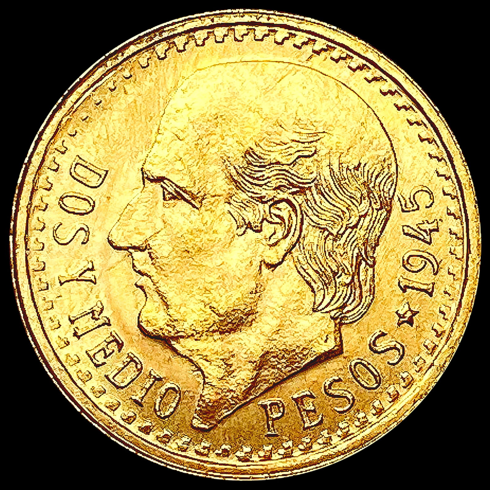 1945 Mexico .0603oz Gold 2 1/2 Pesos GEM BU: 1945 Mexico .0603oz Gold 2 1/2 Pesos GEM BU