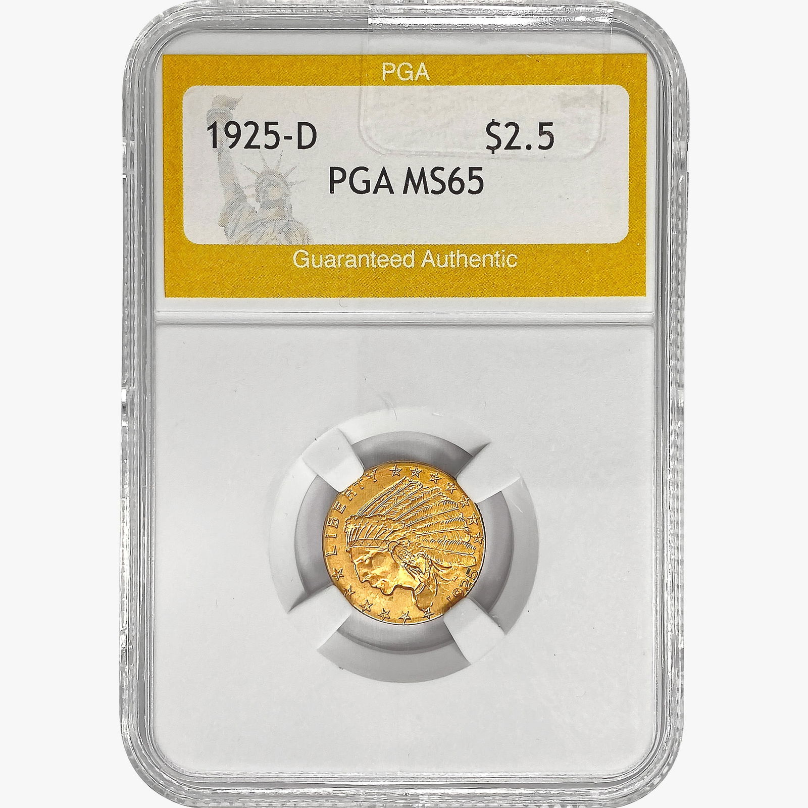1925-D $2.50 Gold Quarter Eagle PGA MS65 (1 of 2)