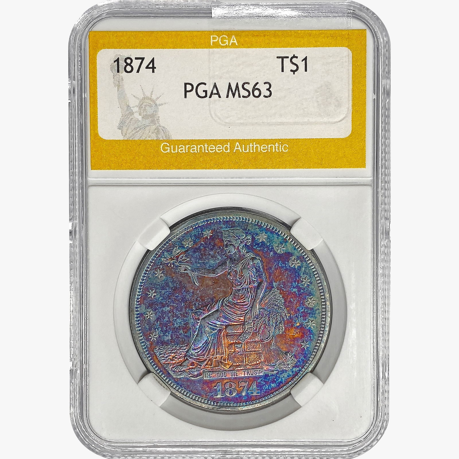 1874 Silver Trade Dollar PGA MS63 (1 of 2)