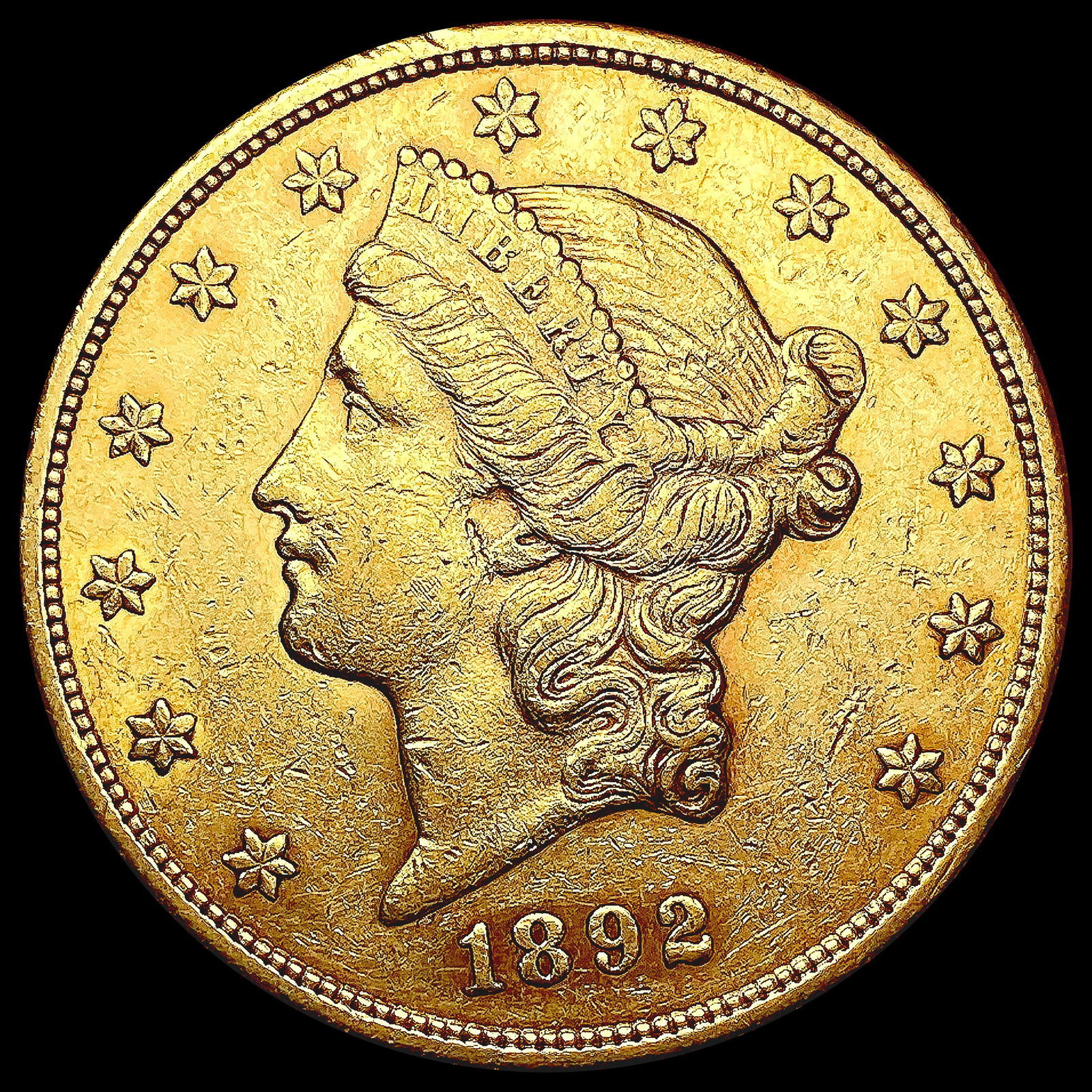 1892-S $20 Gold Double Eagle CLOSELY UNCIRCULATED (1 of 2)