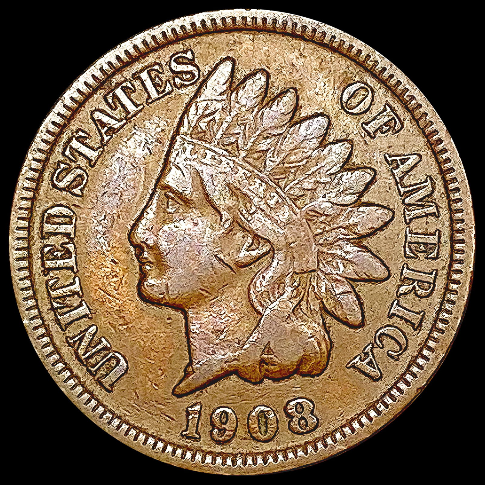 1908-S Indian Head Cent NEARLY UNCIRCULATED (1 of 2)