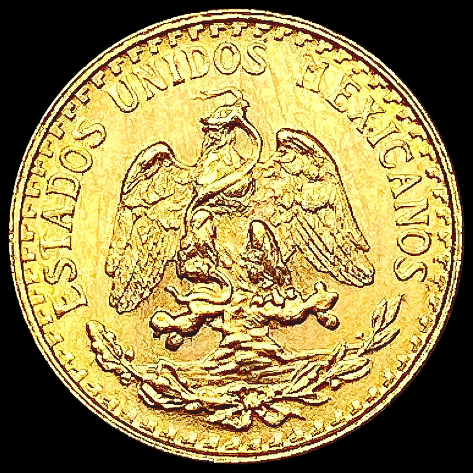 1945 Mexico .0482oz Gold 2 Pesos GEM BU: 1945 Mexico .0482oz Gold 2 Pesos GEM BU