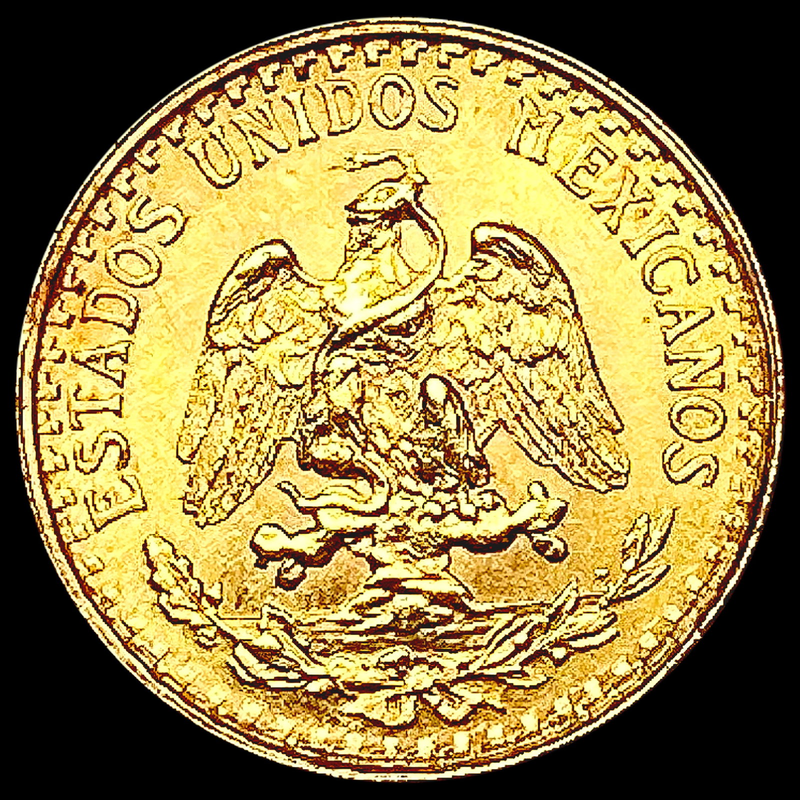 1945 Mexico .0482oz Gold 2 Pesos GEM BU: 1945 Mexico .0482oz Gold 2 Pesos GEM BU